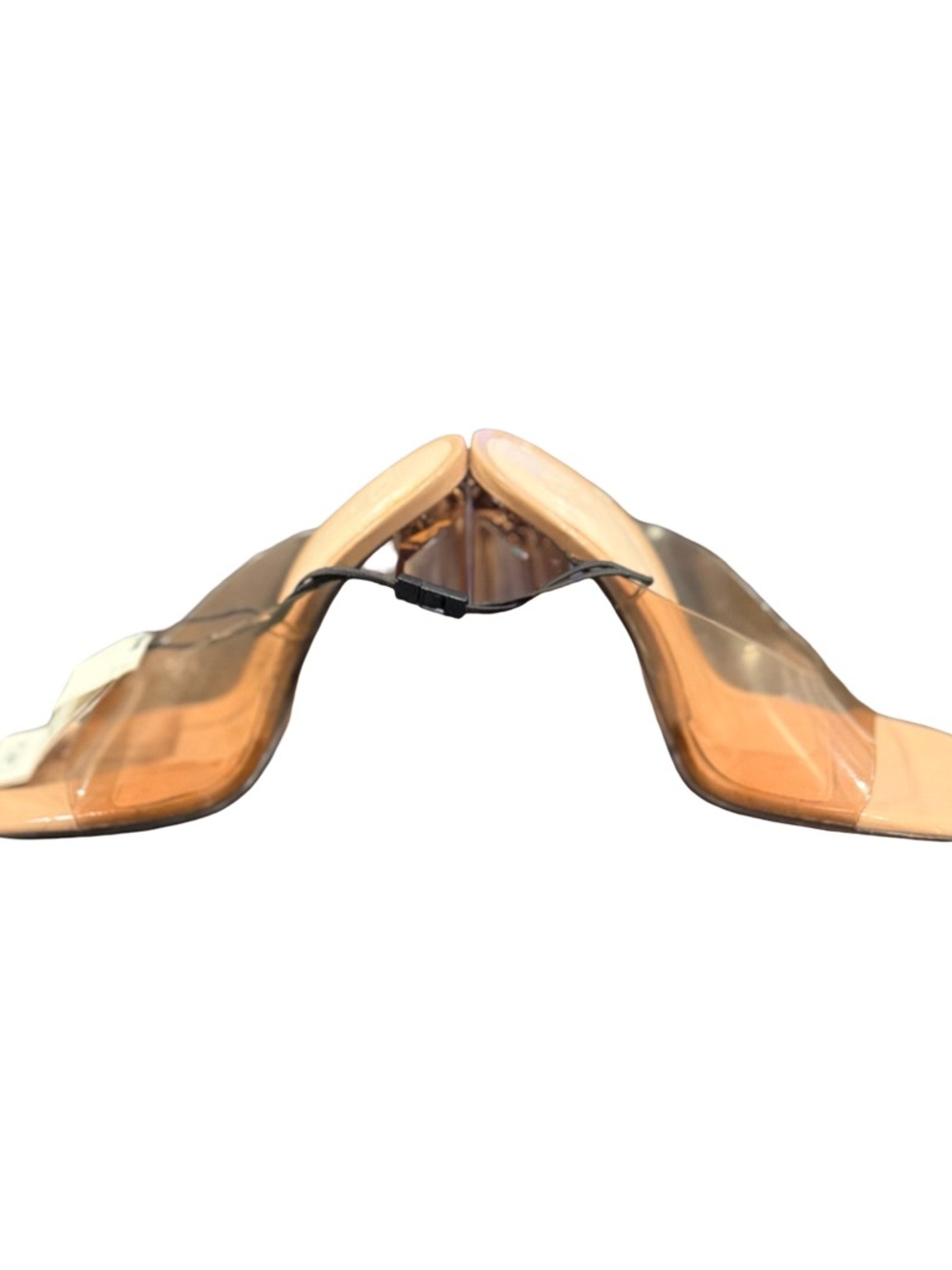 ZARA Nude Patent & Clear PVC Block Heel Mules - Picture 7 of 16